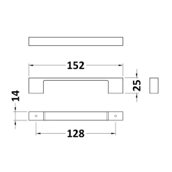 Drench Bold D Bar Furniture Handle - 128mm Centres
