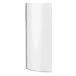 Drench Curved Polished Chrome Hinged P-Bath Screen - 1433 x 700mm