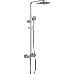 Drench Exposed Square Rigid Riser Thermostatic Shower Kit