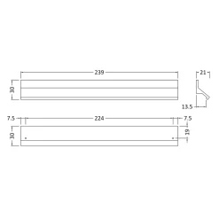 Drench Finger Pull Furniture Handle - 224mm Centres