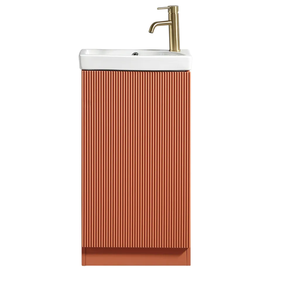 Drench Groove 460mm Fluted Floorstanding Cloakroom Vanity Unit & Basin