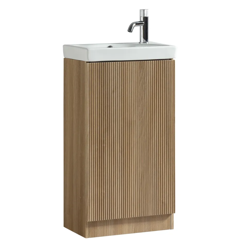 Drench Groove 460mm Fluted Floorstanding Cloakroom Vanity Unit & Basin