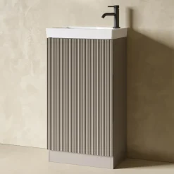 Drench Groove 460mm Fluted Floorstanding Cloakroom Vanity Unit & Basin
