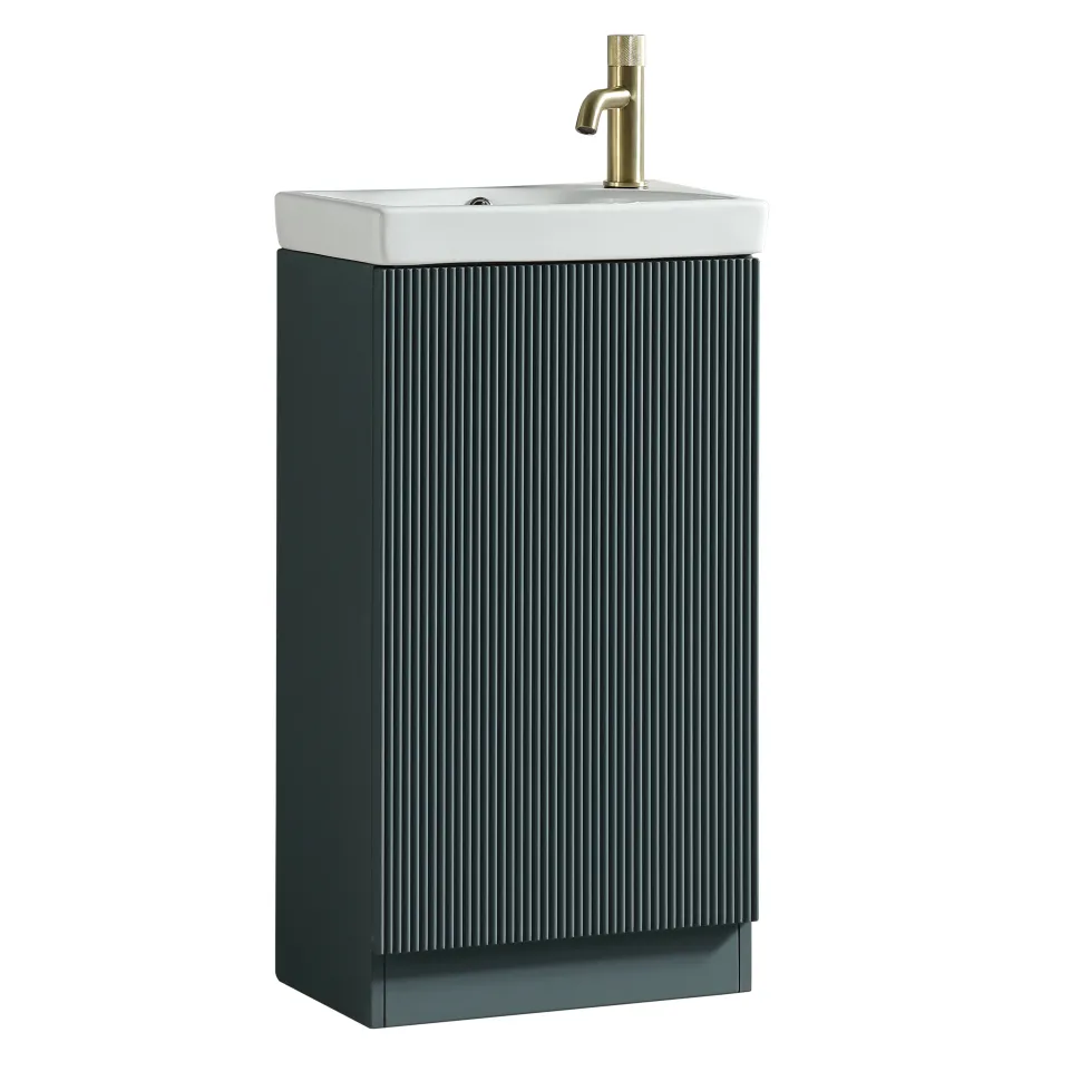 Drench Groove 460mm Fluted Floorstanding Cloakroom Vanity Unit & Basin