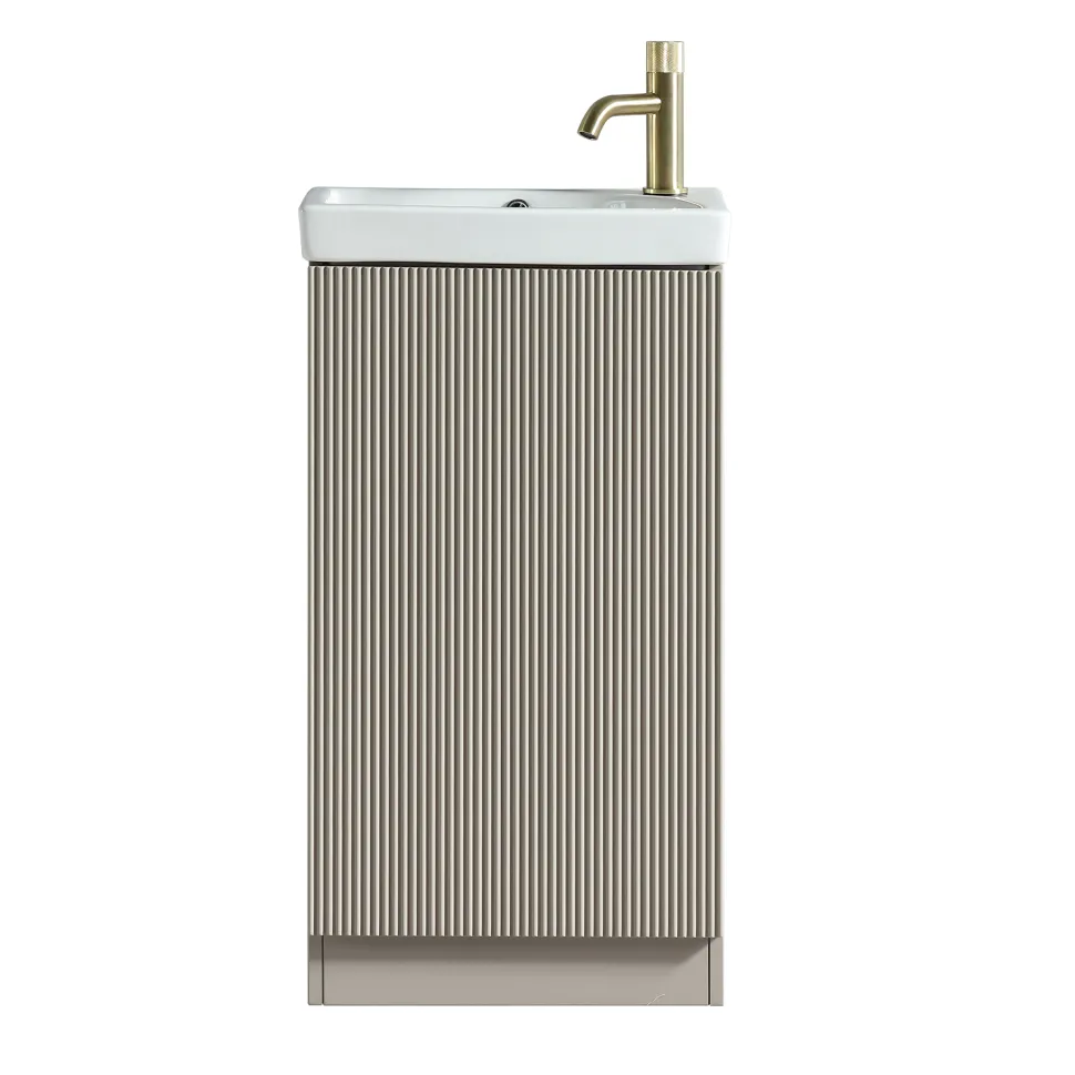 Drench Groove 460mm Fluted Floorstanding Cloakroom Vanity Unit & Basin