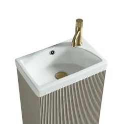 Drench Groove 460mm Fluted Floorstanding Cloakroom Vanity Unit & Basin
