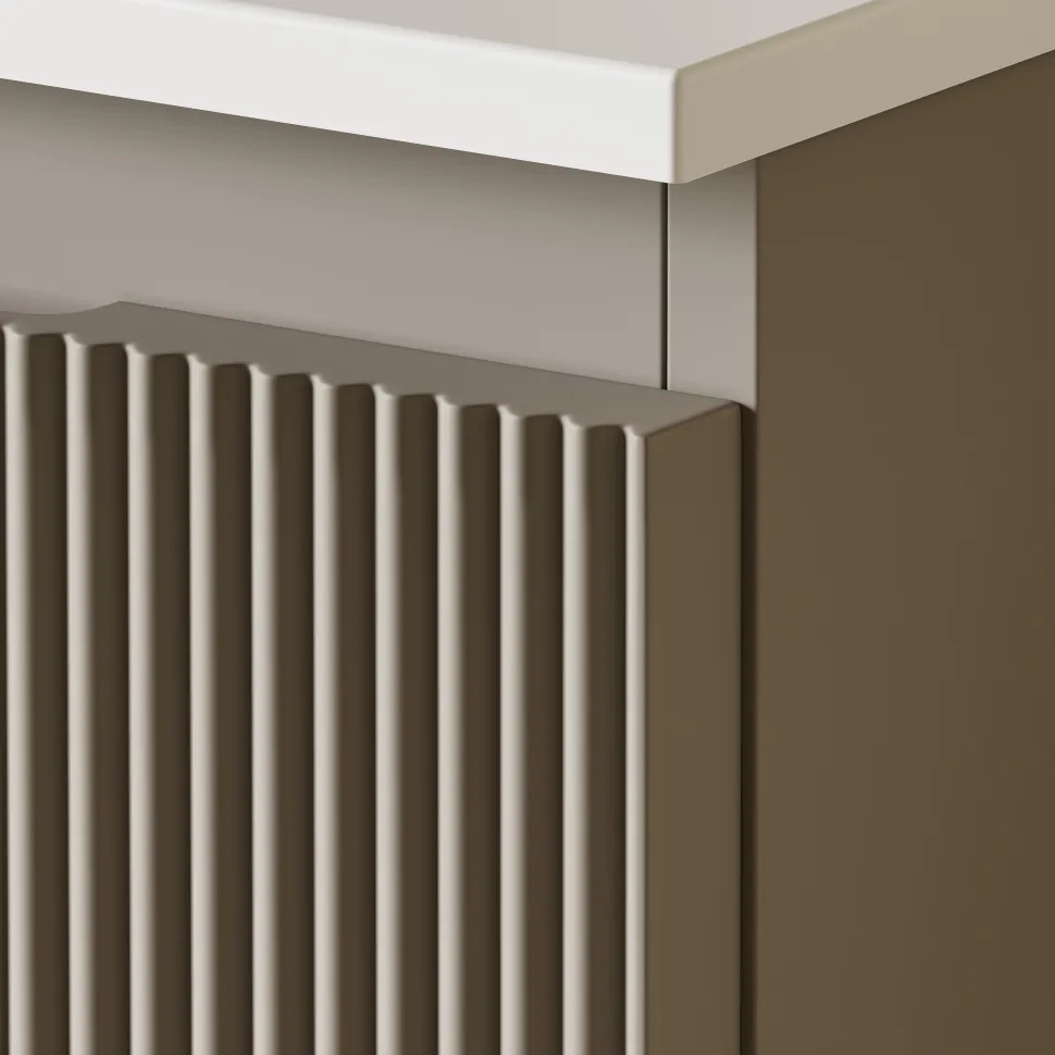 Drench Groove 600mm Fluted Wall Hung Vanity Unit & Sintered Stone Countertop