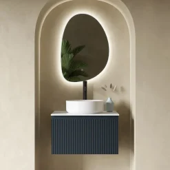Drench Groove 600mm Fluted Wall Hung Vanity Unit & Sintered Stone Countertop
