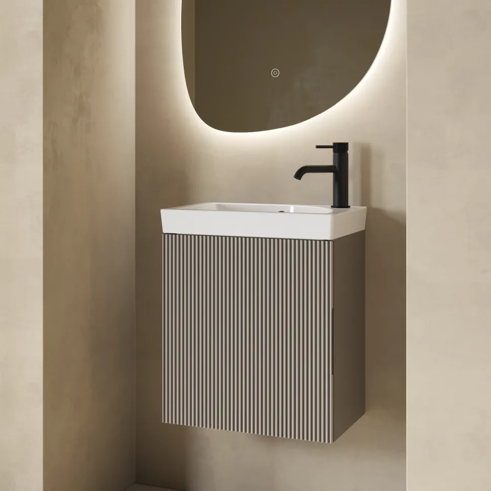 Drench Groove 460mm Fluted Wall Hung Cloakroom Vanity Unit & Basin