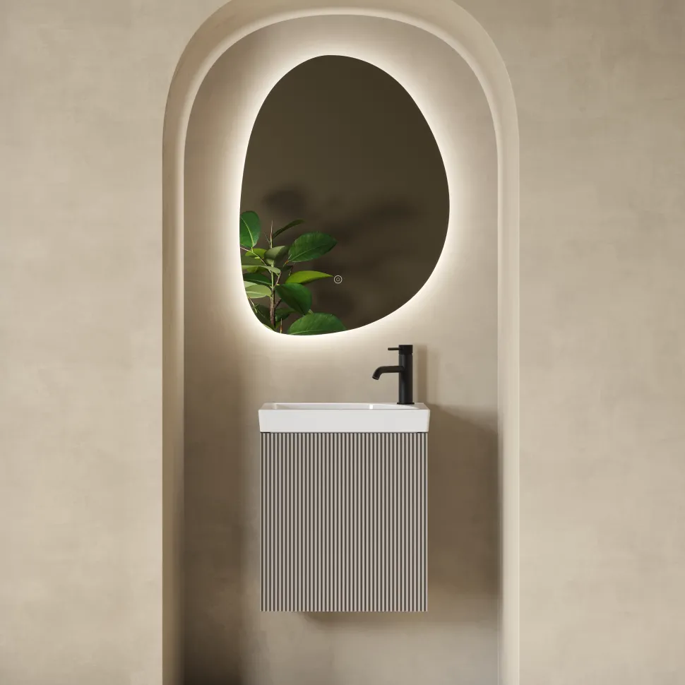 Drench Groove 460mm Fluted Wall Hung Cloakroom Vanity Unit & Basin