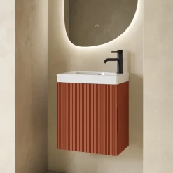 Drench Groove 460mm Fluted Wall Hung Cloakroom Vanity Unit & Basin