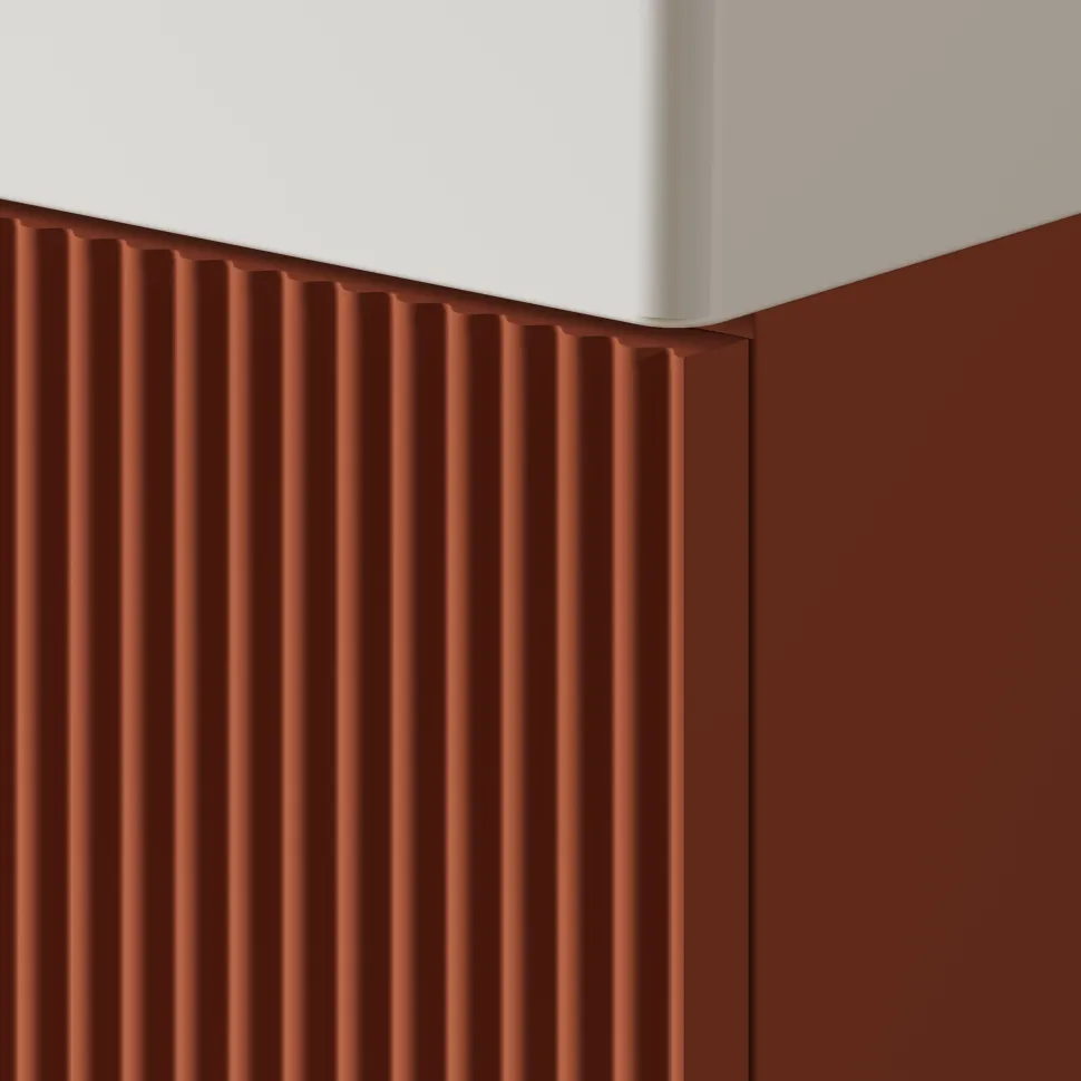 Drench Groove 460mm Fluted Wall Hung Cloakroom Vanity Unit & Basin