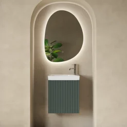 Drench Groove 460mm Fluted Wall Hung Cloakroom Vanity Unit & Basin