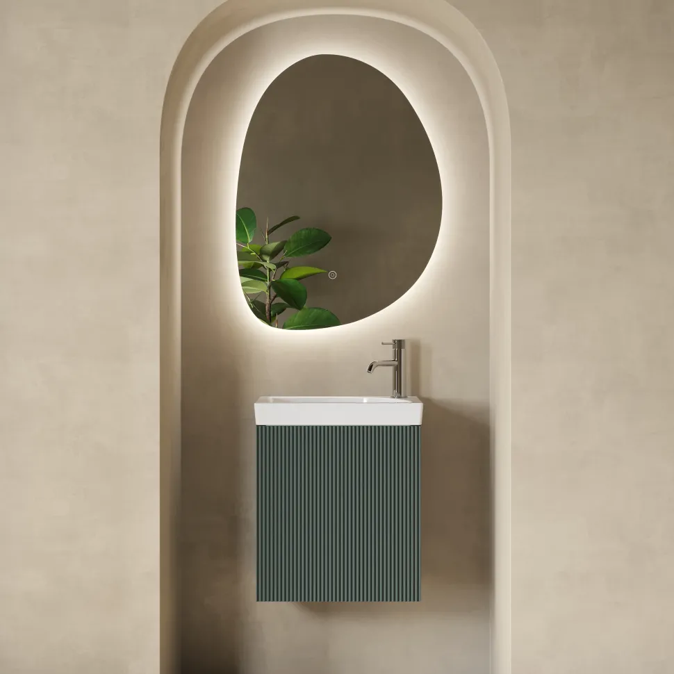 Drench Groove 460mm Fluted Wall Hung Cloakroom Vanity Unit & Basin