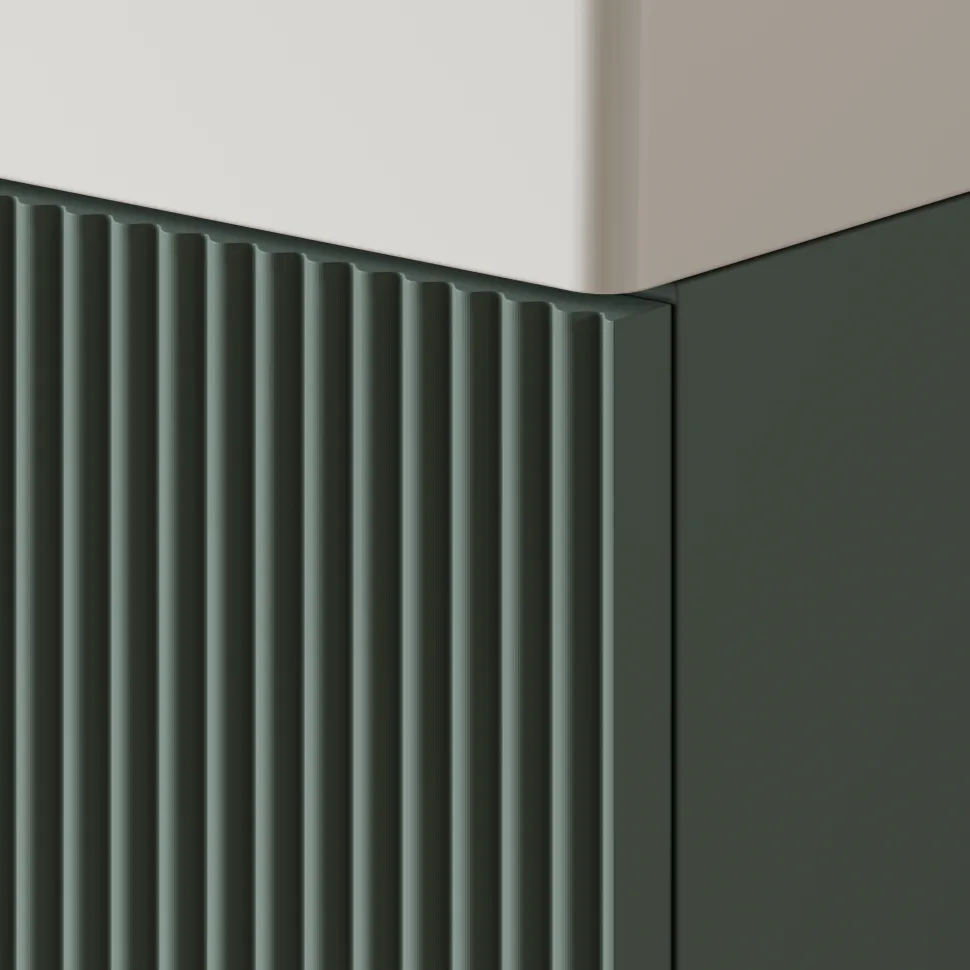 Drench Groove 460mm Fluted Wall Hung Cloakroom Vanity Unit & Basin