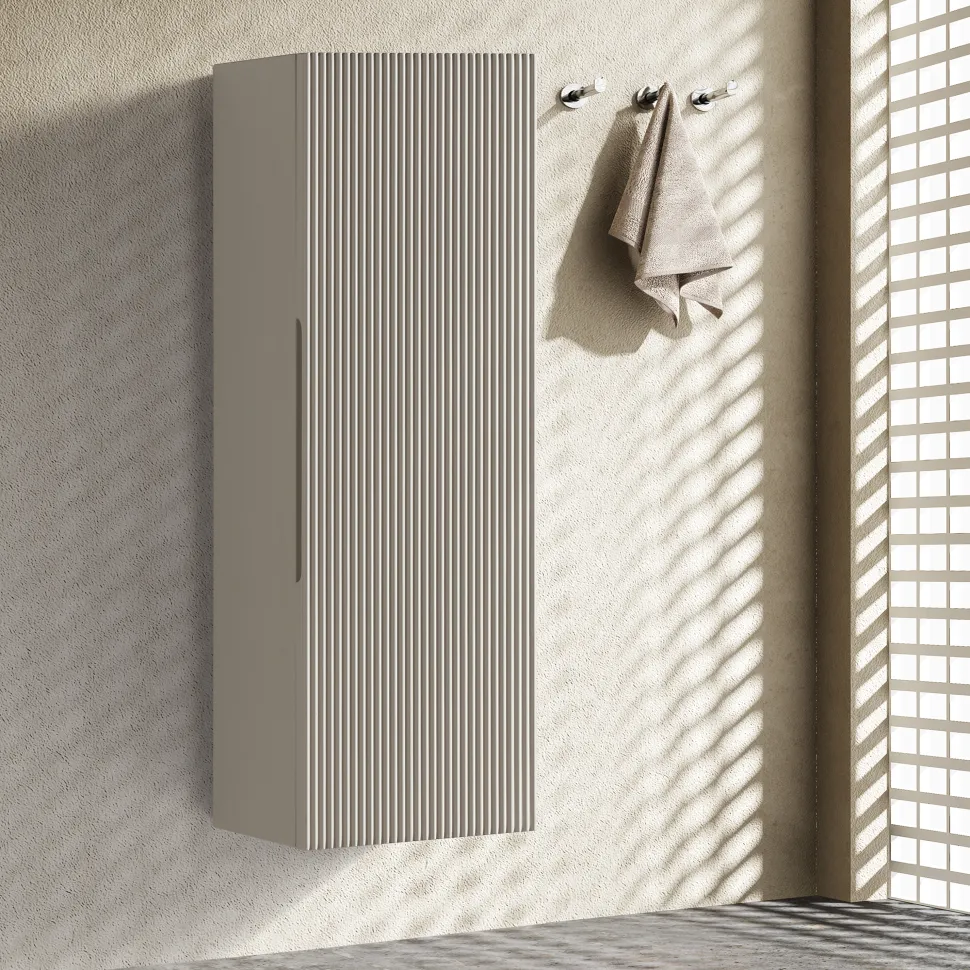 Drench Groove 900mm Fluted Wall Mounted Tall Cabinet