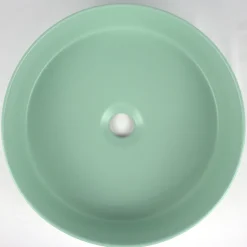 Drench Hue Round Countertop Basin - Minty Green