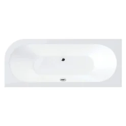 Drench J Shaped Double Ended Corner Bath & Front Panel - 1650 x 725mm
