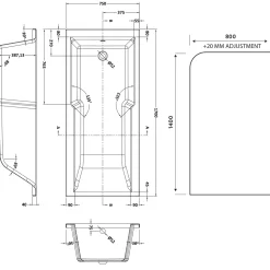 Drench Keyhole Shower Bath & Shower Screen