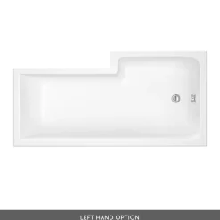 Drench L Shaped Shower Bath with Brushed Brass Shower Screen & Panel - 1700mm