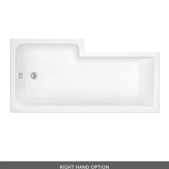 Drench L Shaped Shower Bath with Brushed Brass Shower Screen & Panel - 1500mm