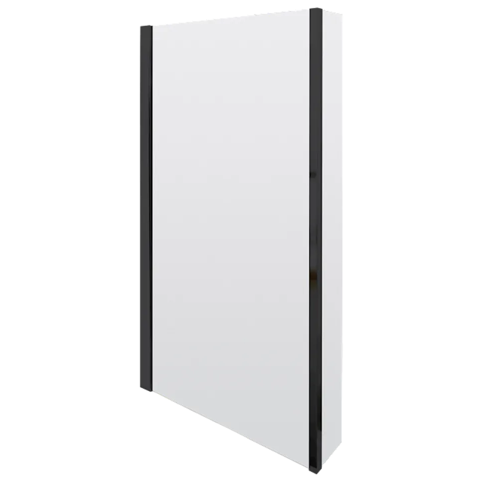 Drench L Shaped Shower Bath with Black Shower Screen & Panel - 1700mm