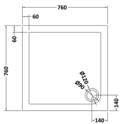 Drench MineralStone 40mm Low Profile Square Shower Tray