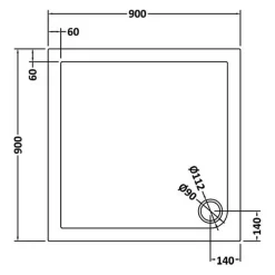 Drench MineralStone 40mm Low Profile Square Shower Tray