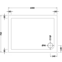 Drench MineralStone 40mm Low Profile Rectangular Shower Tray