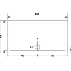Drench MineralStone 40mm Low Profile Rectangular Shower Tray