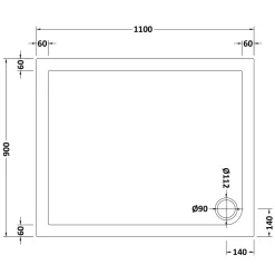 Drench MineralStone 40mm Low Profile Rectangular Shower Tray