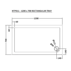 Drench MineralStone 40mm Low Profile Rectangular Shower Tray
