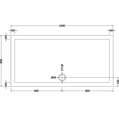Drench MineralStone 40mm Low Profile Rectangular Shower Tray