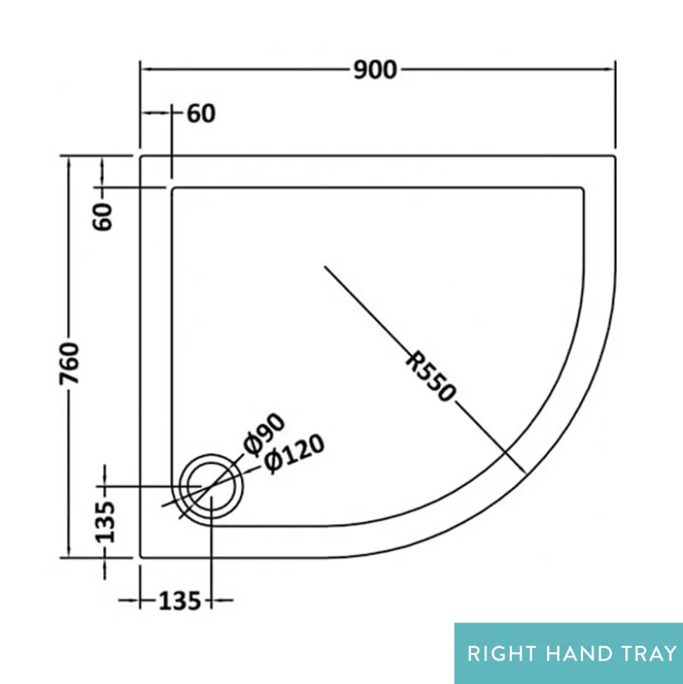Drench MineralStone 40mm Low Profile Quadrant Shower Tray