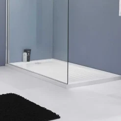 Drench MineralStone Walk In Shower Tray with Draining Area