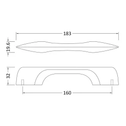 Drench Modern D Bar Furniture Handle - 160mm Centres