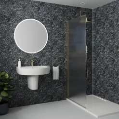 Drench Naturals Black Marble PVC Waterproof Bathroom Wall Panel - 1000 x 2400mm