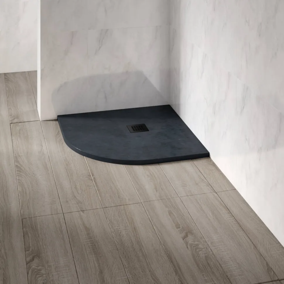 Drench Naturals Graphite Thin Slate-Effect Quadrant Shower Tray