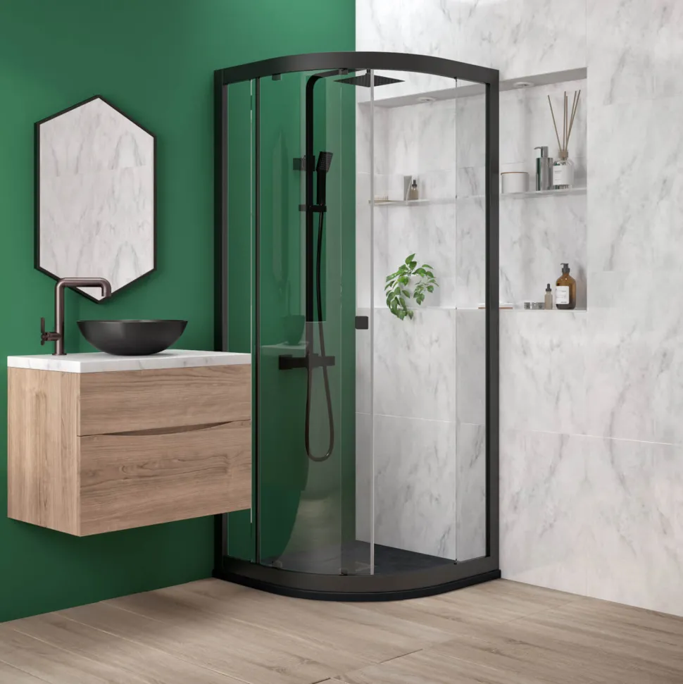 Drench Naturals Graphite Thin Slate-Effect Quadrant Shower Tray
