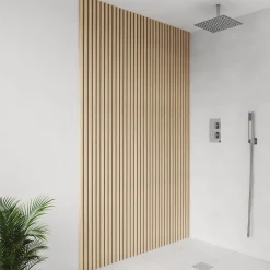 Drench Naturals Oak Slatted Wood Waterproof Bathroom Wall Panel - 3 pack