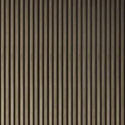 Drench Naturals Walnut & Black Slatted Wood Waterproof Bathroom Wall Panel - 3 pack