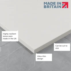 Drench Naturals White Thin Slate-Effect Rectangular Shower Tray - 11 Sizes