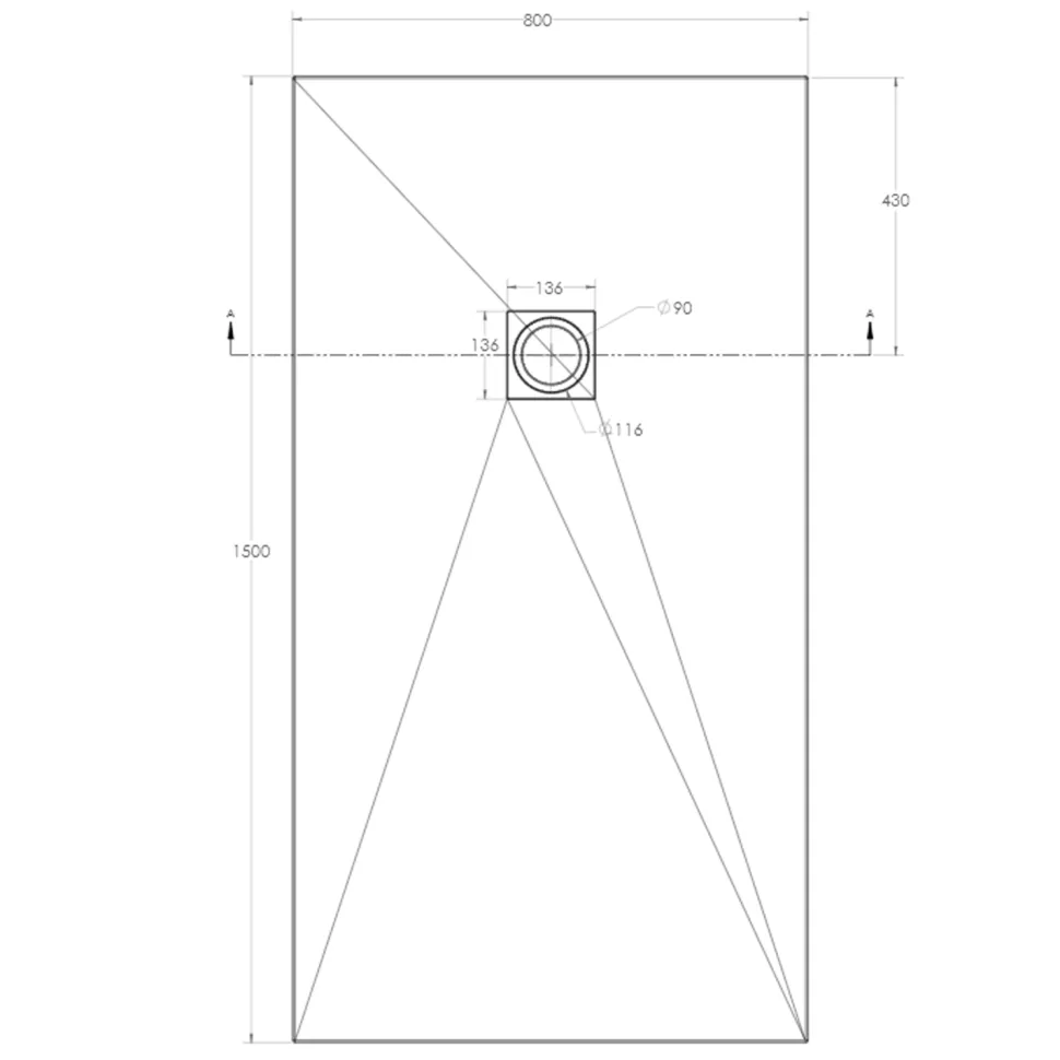 Drench Naturals White Thin Slate-Effect Rectangular Shower Tray - 11 Sizes