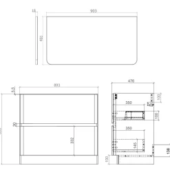 Drench Origin 900mm Floorstanding Vanity Unit & Countertop