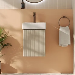 Drench Origin 340mm Fluted Cloakroom Wall Mounted Vanity Unit & Basin
