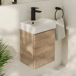 Drench Origin 340mm Fluted Cloakroom Wall Mounted Vanity Unit & Basin