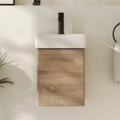 Drench Origin 340mm Fluted Cloakroom Wall Mounted Vanity Unit & Basin