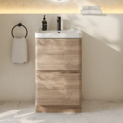 Drench Origin 500mm Fluted Floorstanding Vanity Unit & Basin