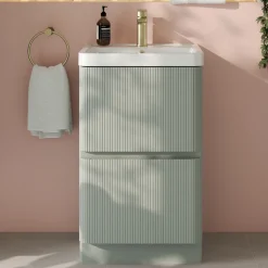 Drench Origin 500mm Fluted Floorstanding Vanity Unit & Basin