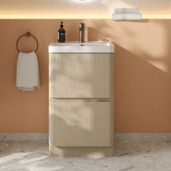 Drench Origin 500mm Fluted Floorstanding Vanity Unit & Basin